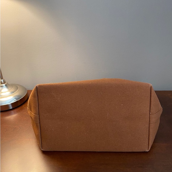 Canvas Bucket Bag with Leather Straps - Picture 7 of 7